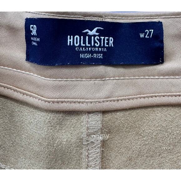 Hollister High Rise Tan Brown Faux Leather Size 5R W27 Pants - Picture 3 of 9